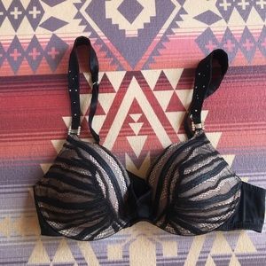 Pleasure state couture rhinestones and lace bra